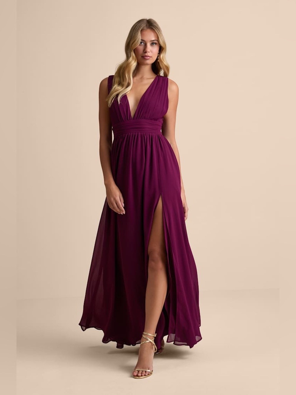 Lulus Heavenly Hues Magenta Maxi Dress Evening Gown Size S
